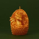 Свеча интерьерная фигурная «Дракон в яйце», золотая, без аромата - Фото 1