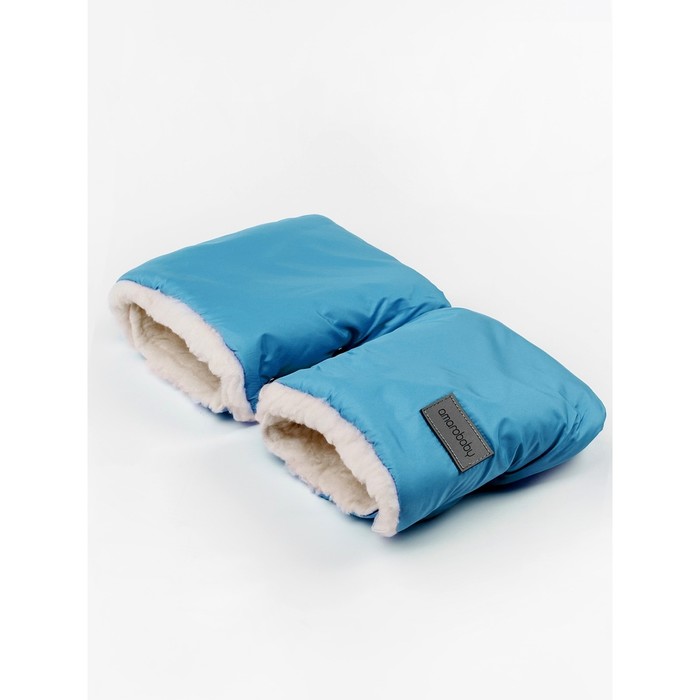 Муфты на ручку коляски Snowy Travel, серо-голубой - Фото 1