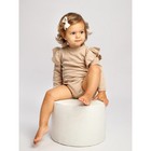 Боди детское с длинным рукавом и рюшами Amarobaby Fashion, рост 56 см, цвет бежевый - Фото 2
