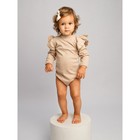 Боди детское с длинным рукавом и рюшами Amarobaby Fashion, рост 56 см, цвет бежевый - Фото 3