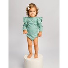 Боди детское с длинным рукавом и рюшами Amarobaby Fashion, рост 62 см, цвет зелёный - Фото 2