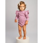 Боди детское с длинным рукавом и рюшами Amarobaby Fashion, рост 56 см, цвет розовый - Фото 3