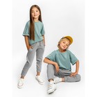 Костюм детский Jump (футболка, брюки), рост 86-92 см, цвет мятный, серый - фото 110550483