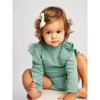 Боди детское с длинным рукавом и рюшами Amarobaby Fashion, рост 68 см, цвет зелёный - Фото 3