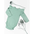 Боди детское с длинным рукавом и рюшами Amarobaby Fashion, рост 68 см, цвет зелёный - Фото 5