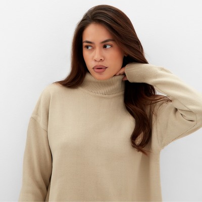 Джемпер женский с вырезами MIST, бежевый, размер XL (52-54)