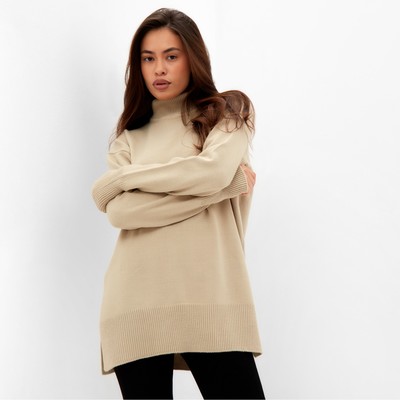 Джемпер женский с вырезами MIST, бежевый, размер XL (52-54)