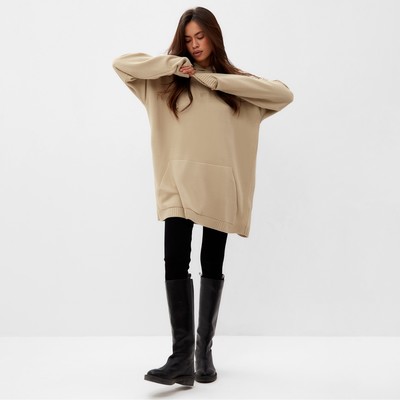 Джемпер женский с капюшоном MIST, бежевый, onesize (44-48)