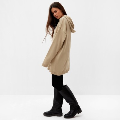 Джемпер женский с капюшоном MIST, бежевый, onesize (44-48)