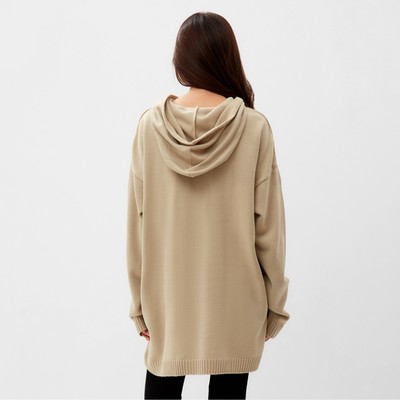 Джемпер женский с капюшоном MIST, бежевый, onesize (44-48)