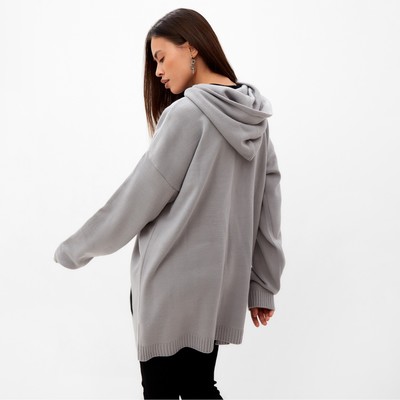 Джемпер женский с капюшоном MIST, серый, onesize (44-48)