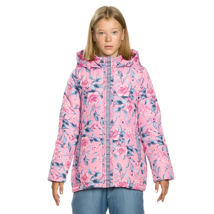 Куртка для девочек, рост 122 см, цвет розовый - Фото 1