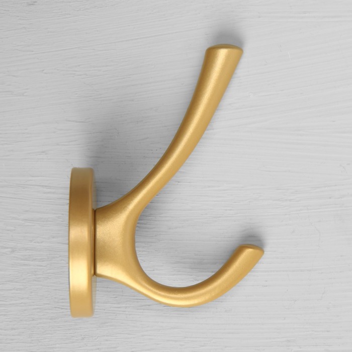Крючок мебельный CAPPIO SIMPLE, двухрожковый, цвет матовое золото