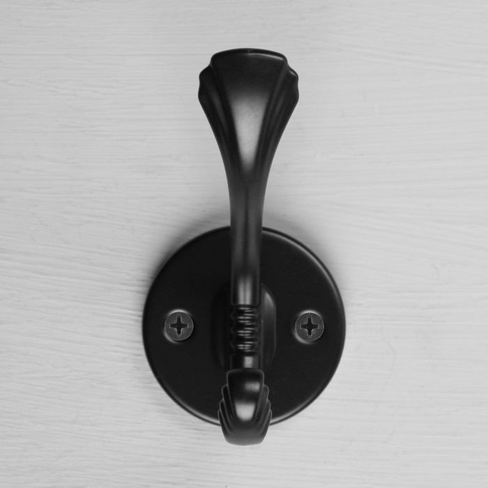 Крючок мебельный CAPPIO GRACE, двухрожковый, цвет черный