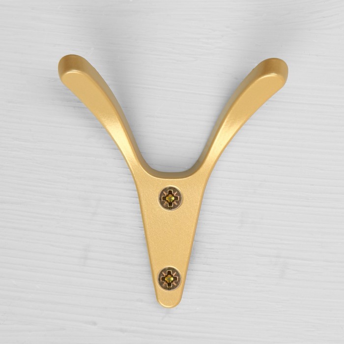 Крючок мебельный CAPPIO FOX, двухрожковый, цвет матовое золото