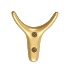 Крючок мебельный CAPPIO YAK, двухрожковый, цвет матовое золото - Фото 4