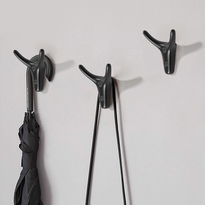 Крючок мебельный CAPPIO YAK, двухрожковый, черный - Фото 1