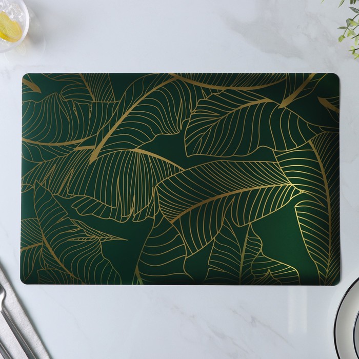 Набор салфеток сервировочных Доляна «Лаундж», 4 шт, 30×45 см, цвет зелёный