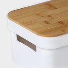 Контейнер для хранения с крышкой LaDо́m «Натурэль», 25.5×17×12 см, белый - Фото 2
