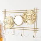 Крючки декоративные с зеркалом металл "Круги" 45х6х30 см - фото 23008296