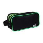 Пенал мягкий 2 отделения, 100 х 220 х 70 мм, объёмный, с ручкой,Calligrata Black, "Черно-зеленый" - Фото 2
