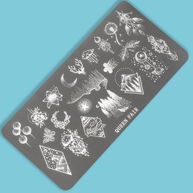Пластина для стемпинга металлическая «Эскизы», 12×6 см
