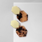 Серьги акрил «Геометрия», цвет светло-коричневый в золоте - фото 7618230