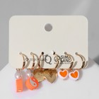 Серьги QF «Инь ян», набор 3 пары, оранжевые - Фото 4