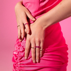 Набор колец 8 штук «Тинейдж», цвет розовый в золоте, 13 размер - фото 8981045