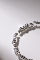 Браслет со стразами «Сердце» лёд, 1 ряд, цвет белый в серебре 9690651