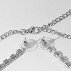 Набор 2 предмета: серьги, колье «Лёд» симпл, цвет белый в серебре - Фото 2
