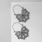 Серьги металл «Восток» цветок солнца, цвет чернёное серебро - Фото 2