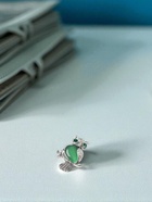 Брошь «Сова», зелёная в чернёном серебре - Фото 5