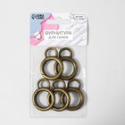 Кольцо-карабин, 37 мм, d=27/19 мм, толщина - 4 мм, с креплением 12×3 мм, 5 шт., цвет бронзовый - Фото 4