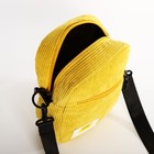 Сумка молодёжная на молнии, с наружным карманом, 17×6×14 см, жёлтая - Фото 6