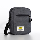 Сумка молодёжная на молнии, с наружным карманом, 17×6×14 см, серая - Фото 3