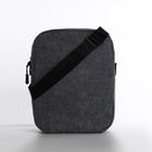 Сумка молодёжная на молнии, с наружным карманом, 17×6×14 см, серая - Фото 5