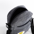 Сумка молодёжная на молнии, с наружным карманом, 17×6×14 см, серая - Фото 6