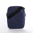 Сумка молодёжная на молнии, с наружным карманом, 17×6×14 см, синяя - Фото 5