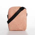 Сумка молодёжная на молнии, с наружным карманом, 17×6×14 см, розовая - Фото 5