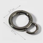 Кольцо-карабин, 37 мм, d=42/30 мм, толщина-4 мм, с креплением 20×5 мм, 5 шт., цвет чёрный никель - Фото 2