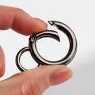 Кольцо-карабин, 37 мм, d=42/30 мм, толщина-4 мм, с креплением 20×5 мм, 5 шт., цвет чёрный никель - Фото 3