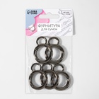 Кольцо-карабин, 37 мм, d=42/30 мм, толщина-4 мм, с креплением 20×5 мм, 5 шт., цвет чёрный никель - Фото 4