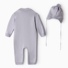 Комбинезон детский вязаный MINAKU, рост 74-80, цвет серо-голубой - фото 25621157