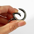 Кольцо-карабин, 43 мм, d=27/19 мм, толщина - 4.5 мм, с креплением 20×3 мм, 5 шт., цвет чёрный никель - Фото 3