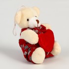 Мягкая игрушка «Медведь с сердцем» на подвесе, виды МИКС - фото 3623953