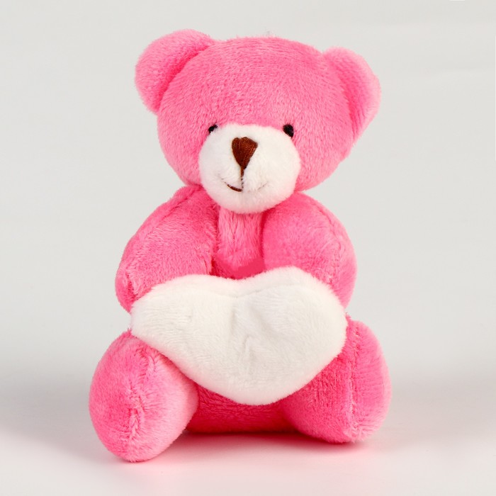 Мягкая игрушка «Медведь с сердцем» на подвесе, цвет МИКС - Фото 1