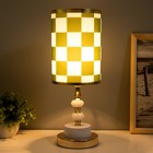 Настольная лампа "Шахматный стиль" Е27 40Вт бело-золотой 14х14х40 см RISALUX - Фото 2