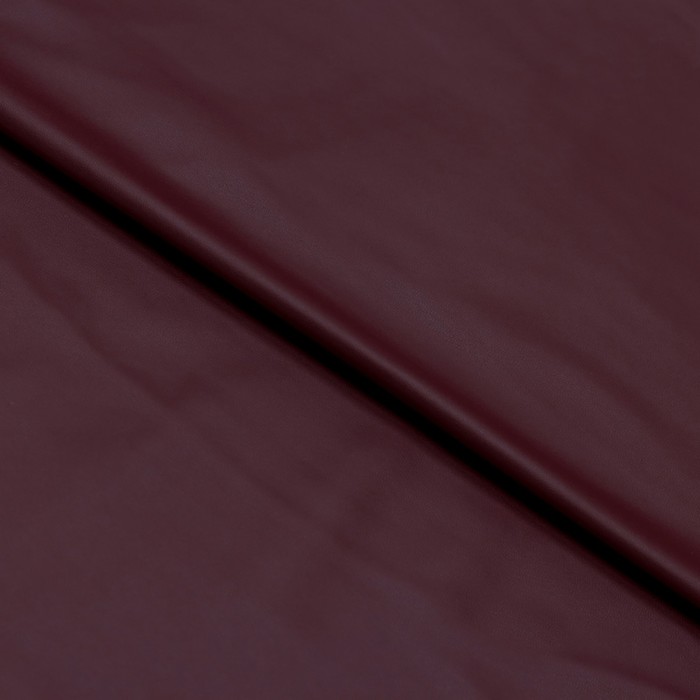 Искусственная кожа на велюре, ширина 140 см, цвет винный - Фото 1