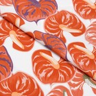 Ткань плательная софт набивная, стрейч, ширина 148 см, цвет тёмно-оранжевый - фото 300793550